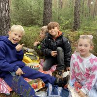 Frühstückspause im Wald